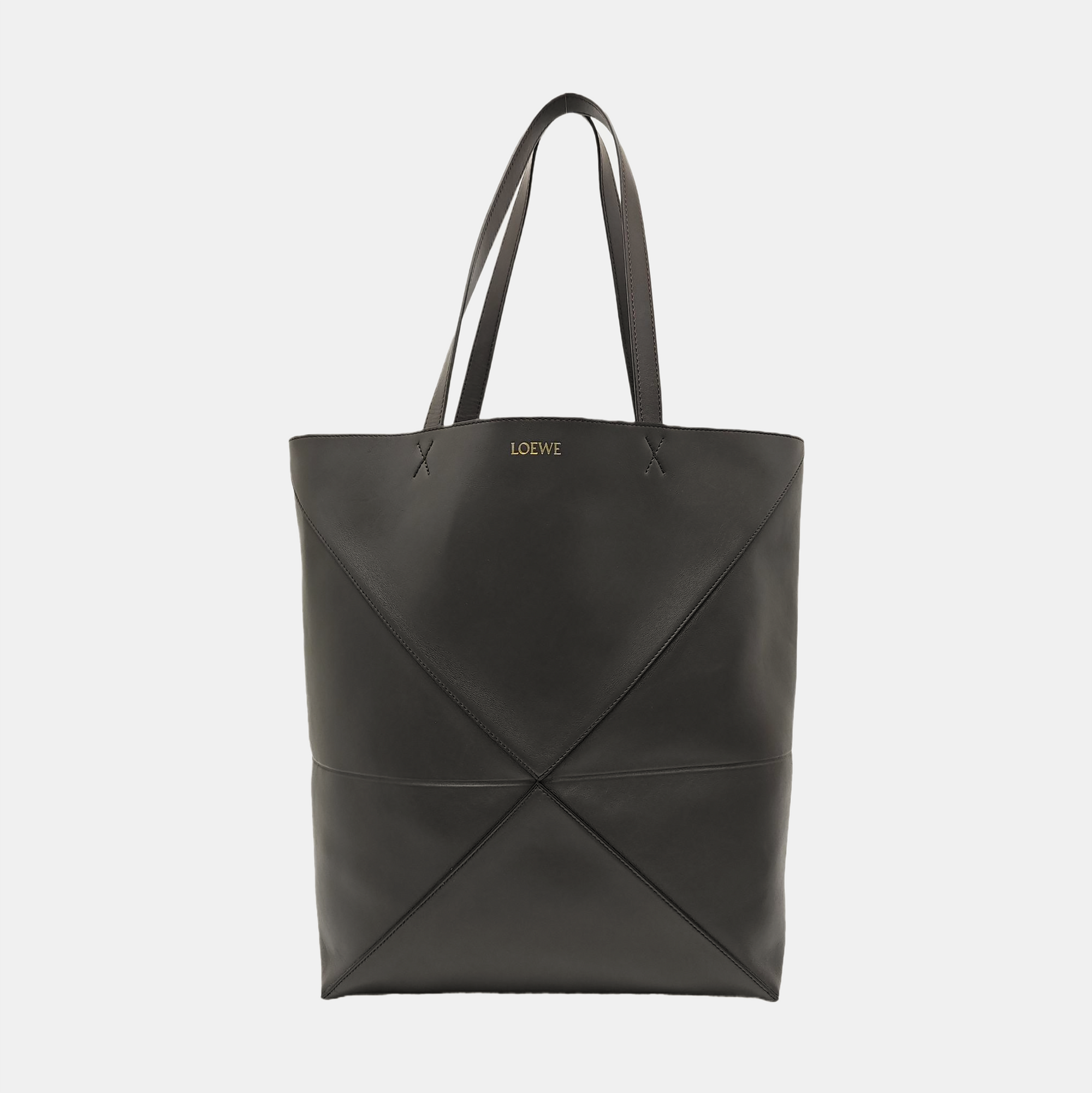 Puzzle Fold Large Calfskin Gray