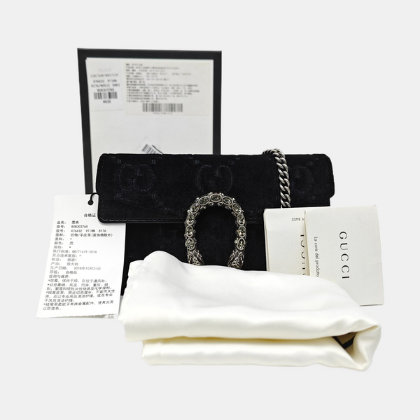 Dionysus Super Mini Monogram Velvet Black