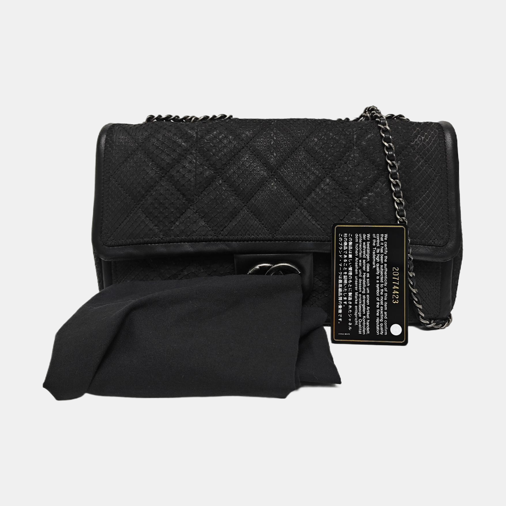 Python Shoulder Bag Black