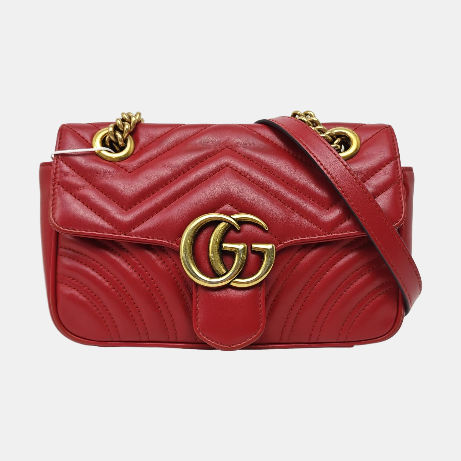 GG Marmont Small Quilted Calfskin Red