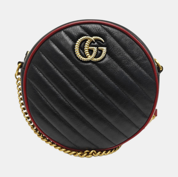 GG Marmont Mini Quilted Calfskin Black