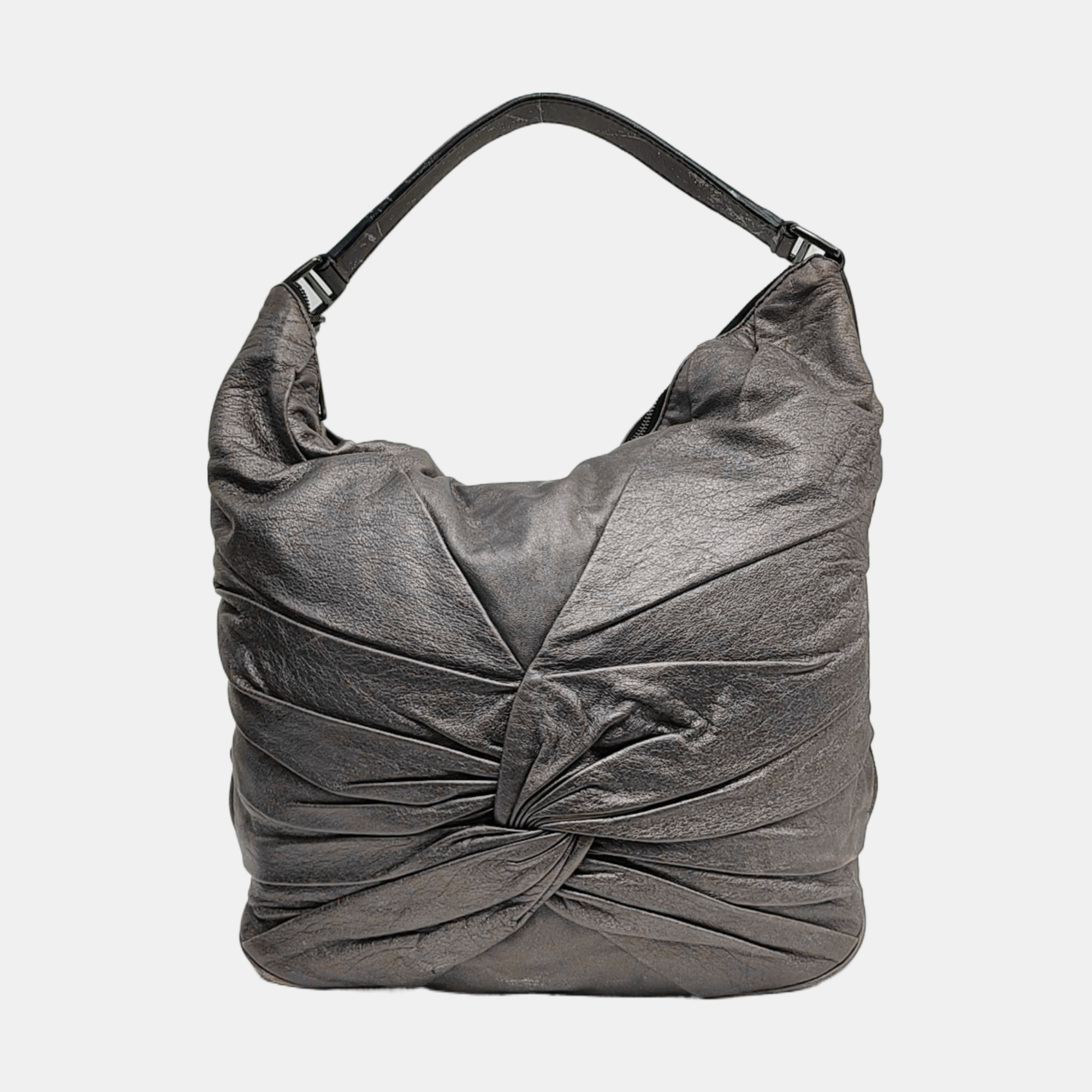 Calfskin Top Handle Bag Gray