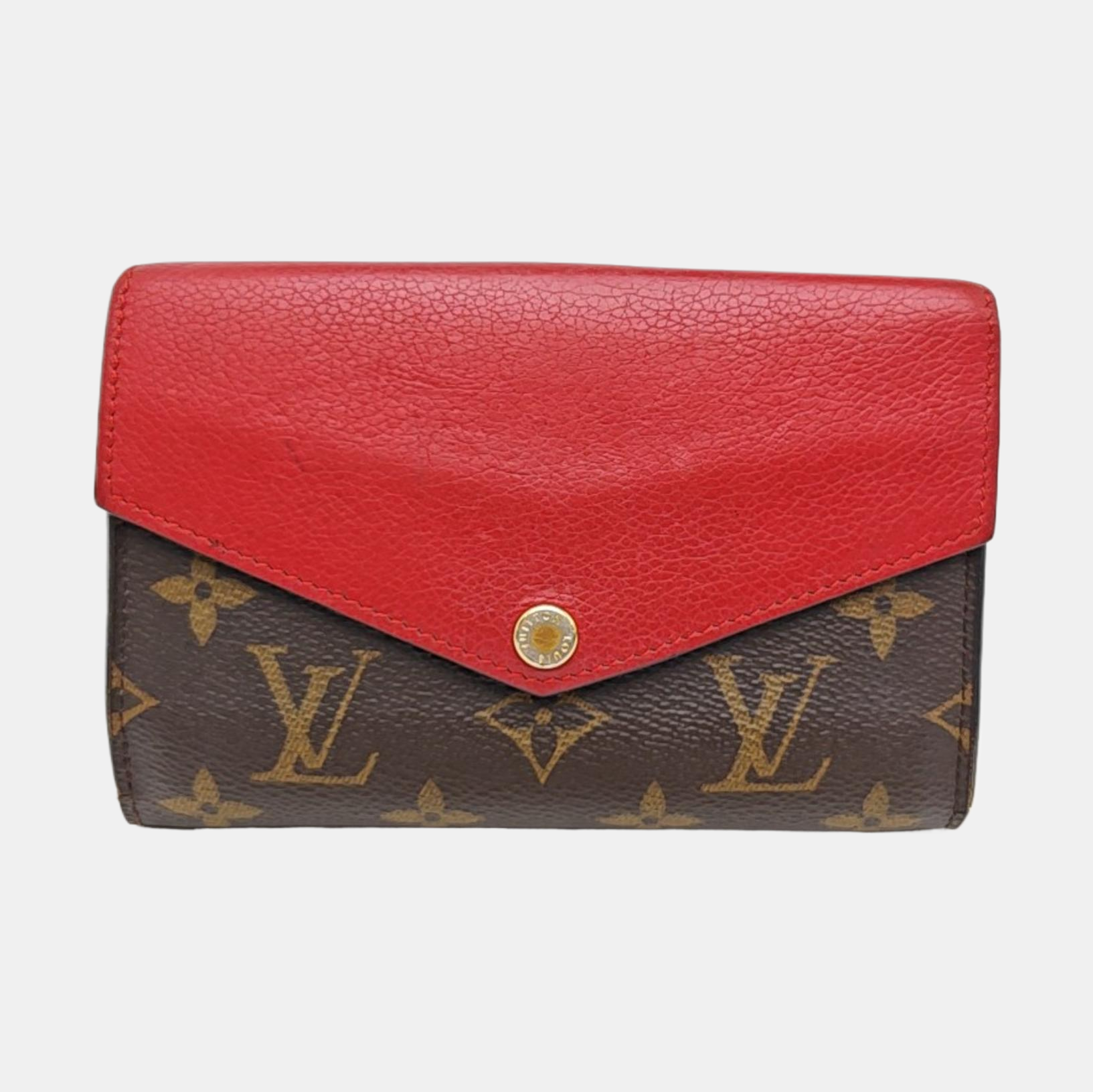 MARIE LOU Monogram Coated Canvas Brown Wallet