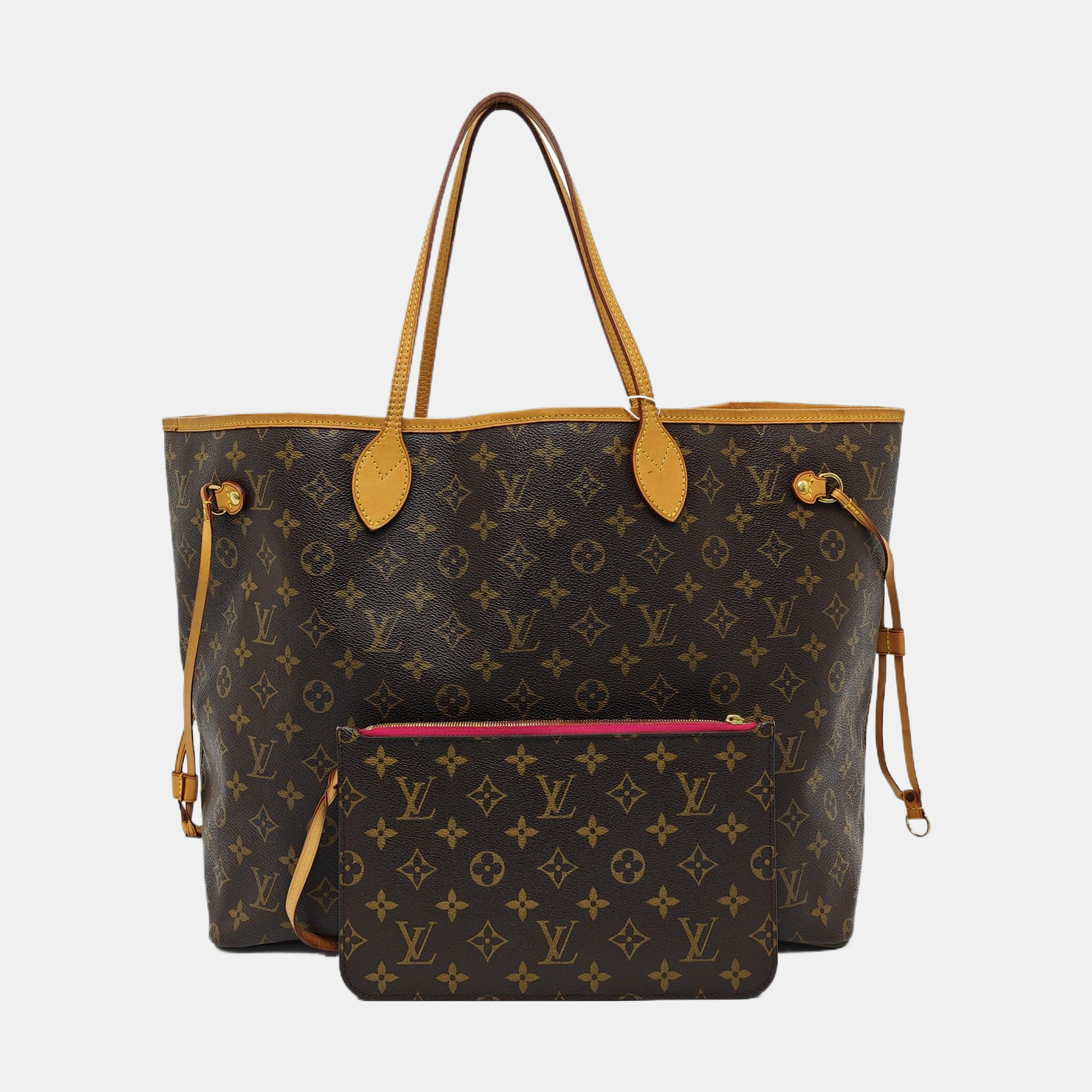 NEVERFULL GM Monogram Coated Canvas Brown