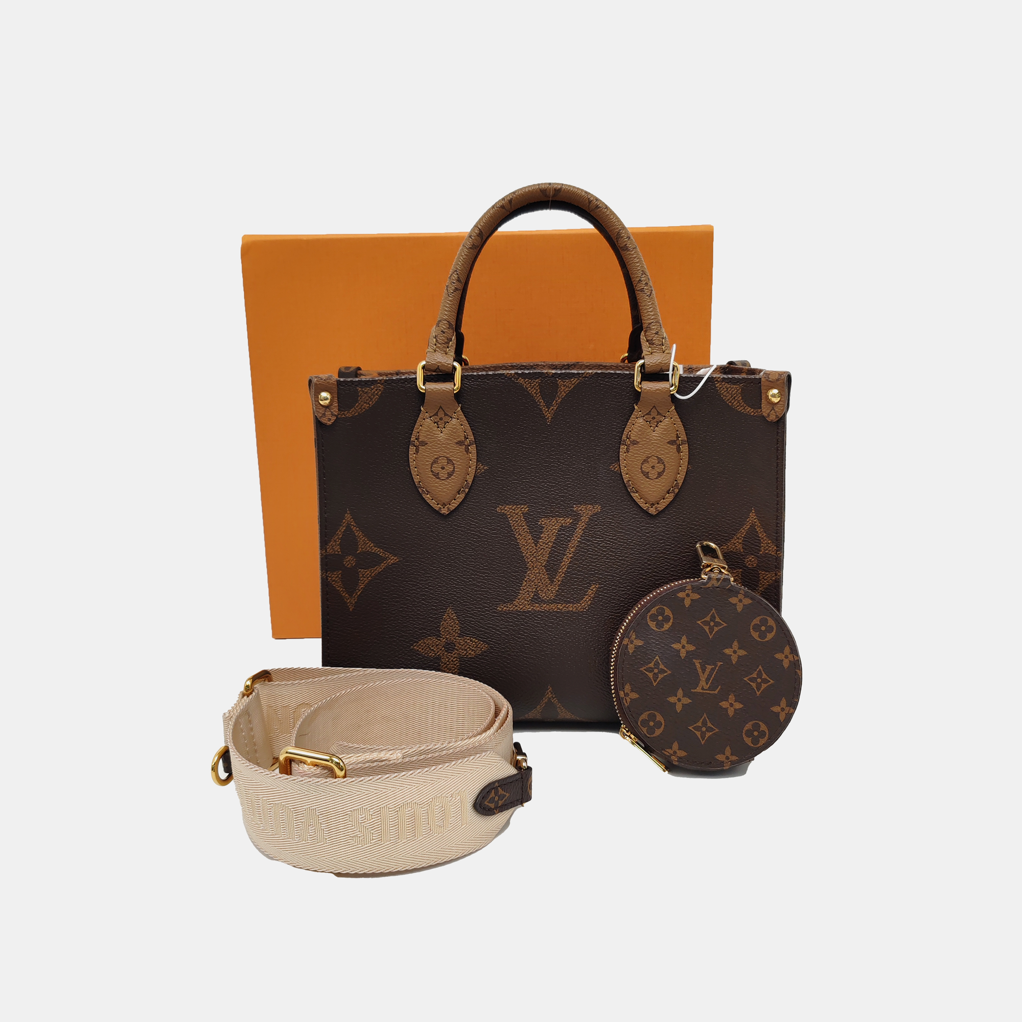 ONTHEGO PM Monogram Coated Canvas Brown