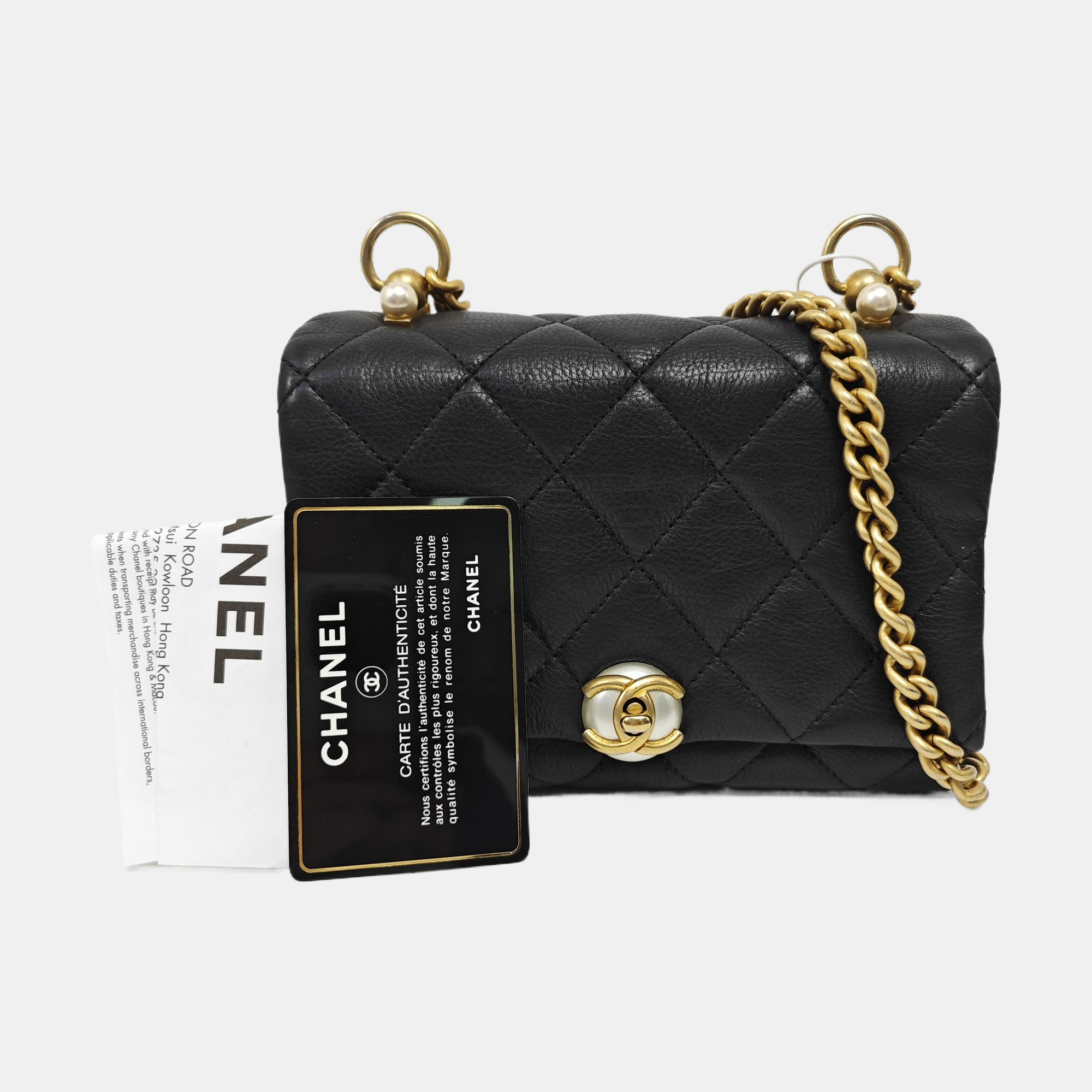 Quilted Calfskin Shoulder Bag Black