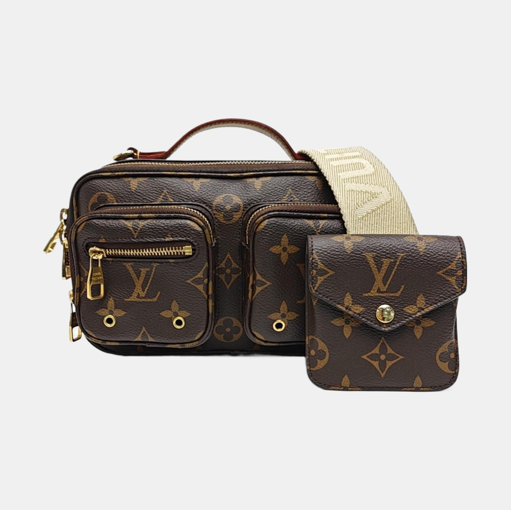 UTILITY Monogram Coated Canvas Brown