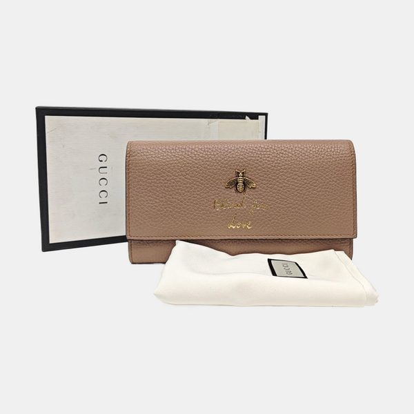 Animalier Calfskin Beige Wallet
