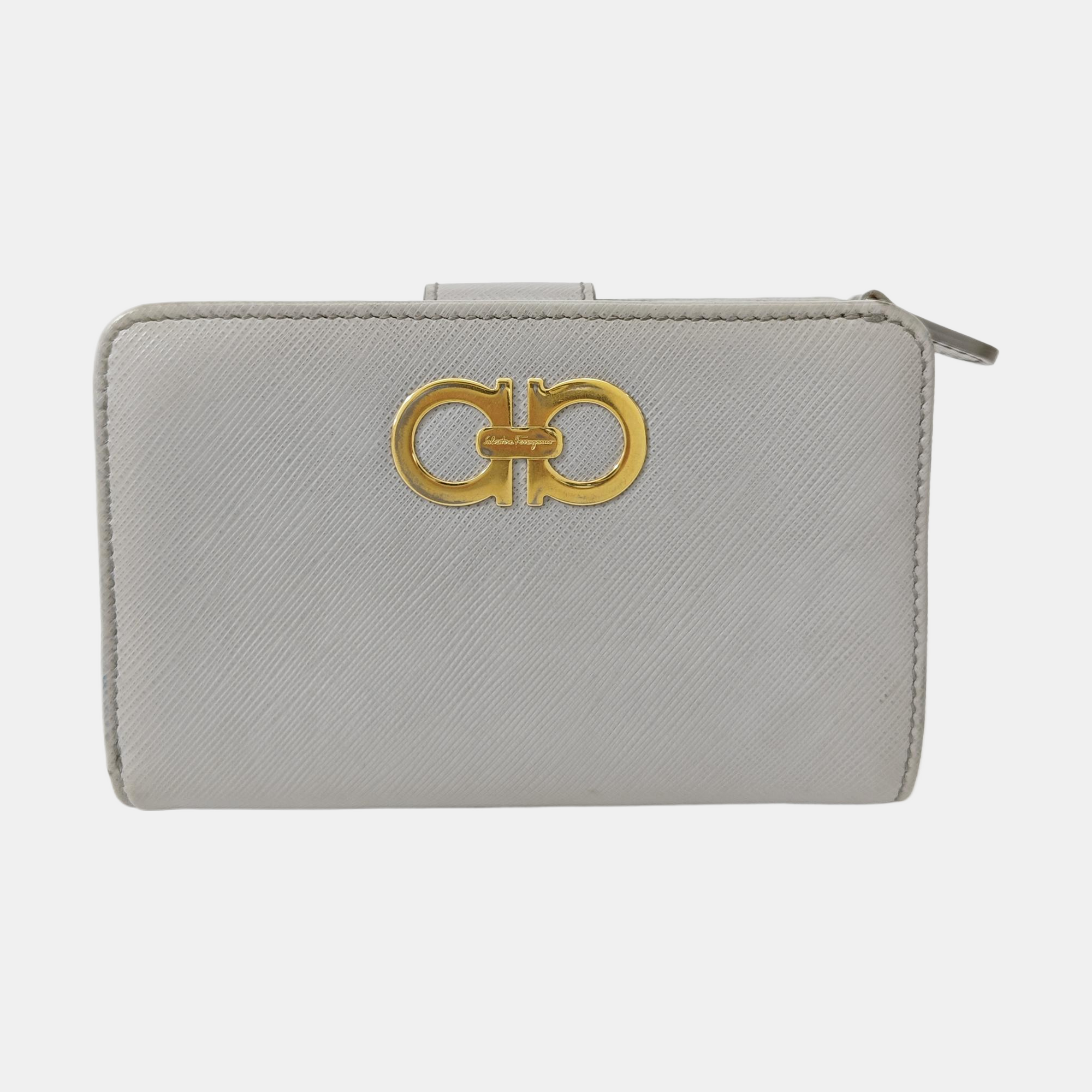Gancini Calfskin Gray Wallet