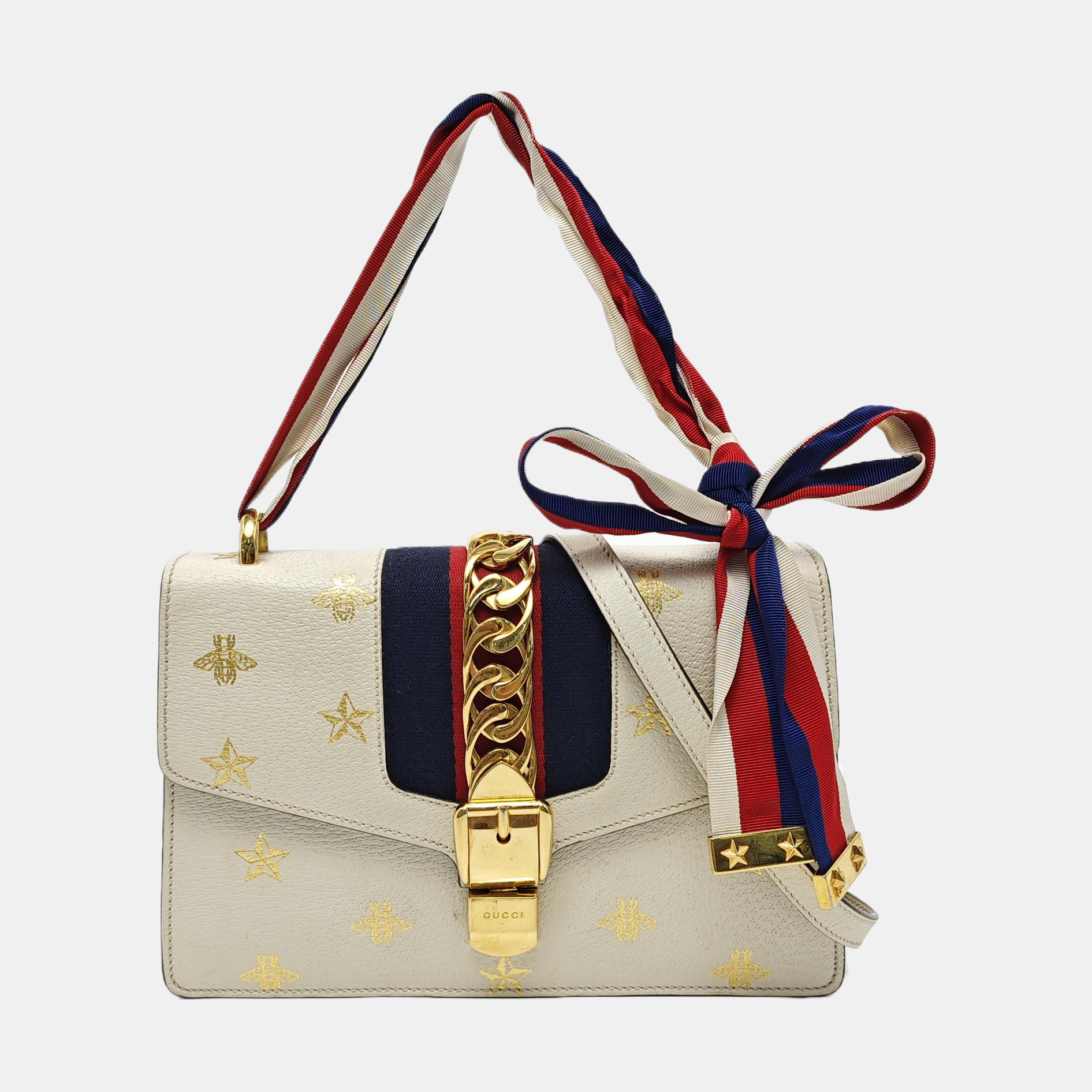 Calfskin Shoulder Bag Small White