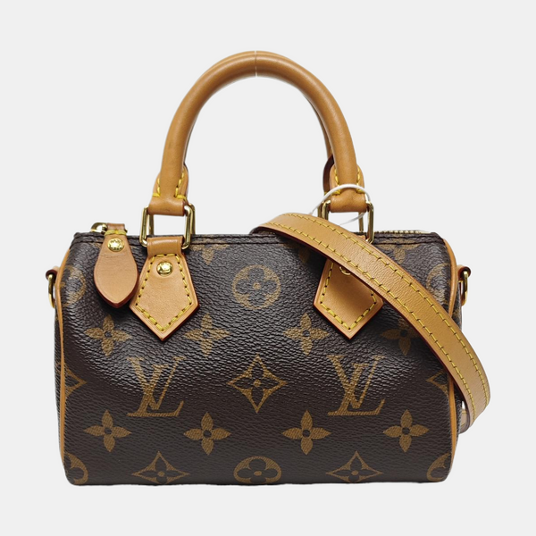 SPEEDY Nano Monogram Coated Canvas Brown