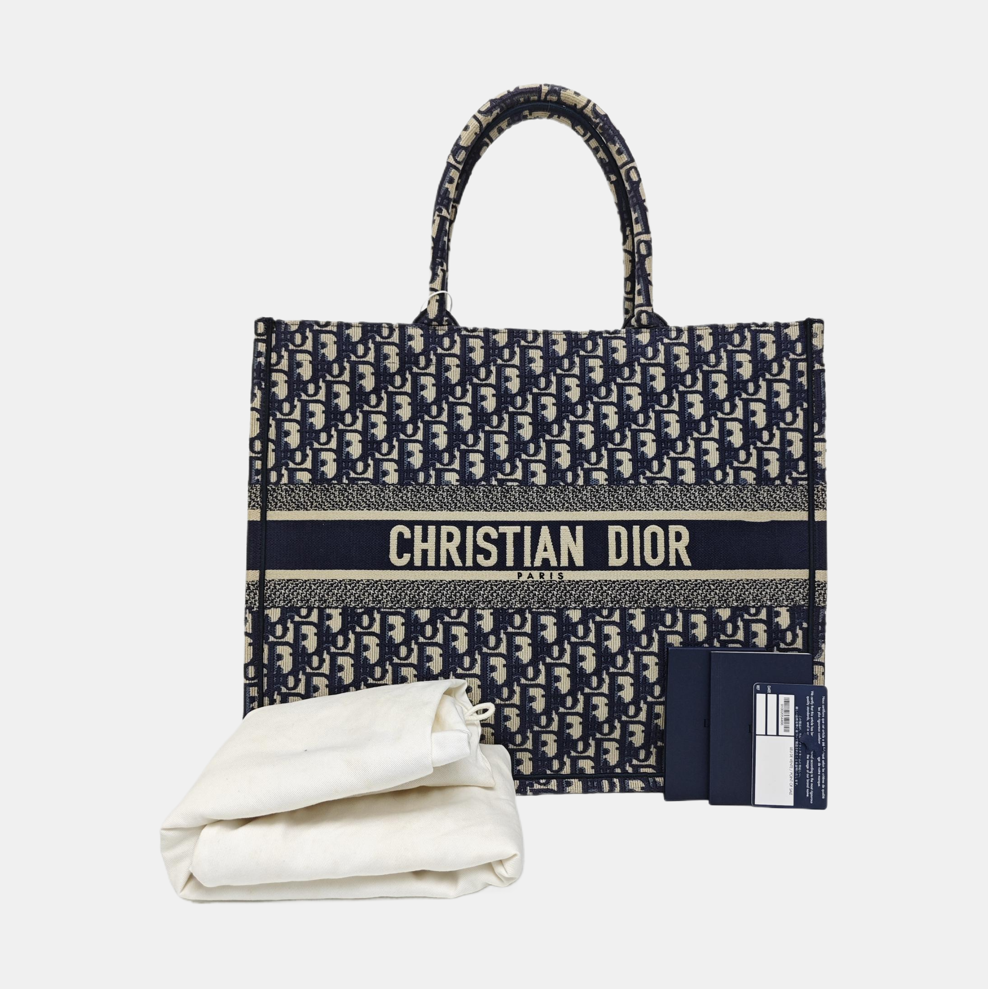 Book Tote Large Oblique Canvas Blue
