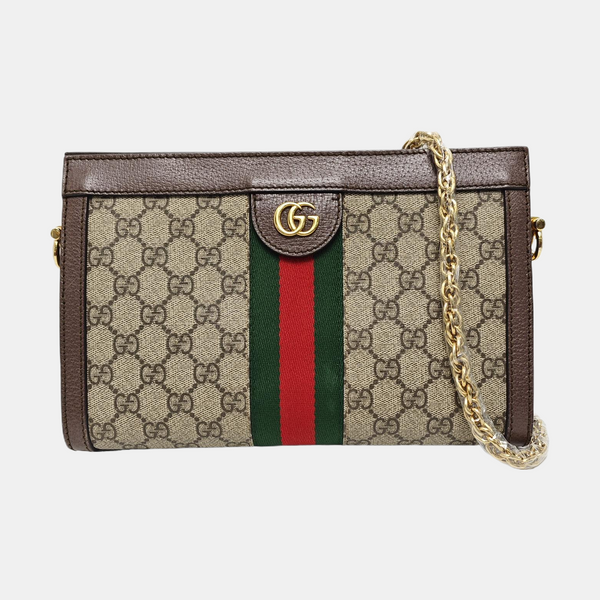 Ophidia Small Monogram Lona Revestida Beige