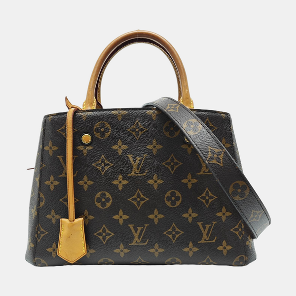 MONTAIGNE BB Monogram Coated Canvas Brown