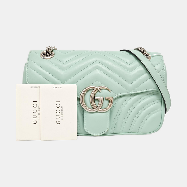 GG Marmont Medium Quilted Calfskin Green