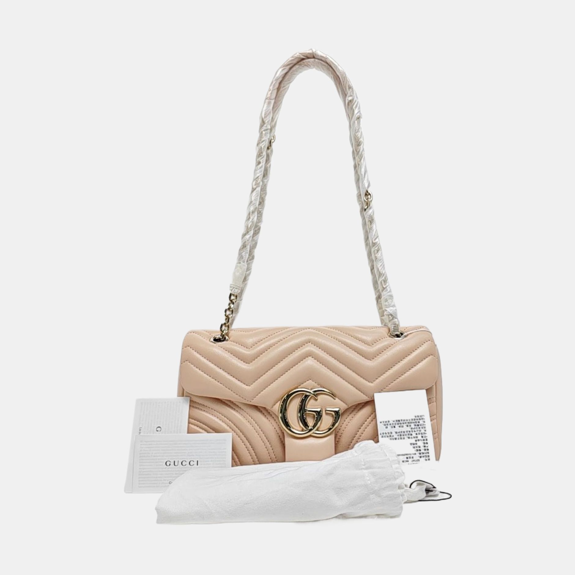 GG Marmont Medium Quilted Lambskin Pink