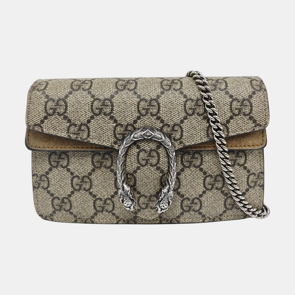 Dionysus Super Mini Monogram Coated Canvas Beige