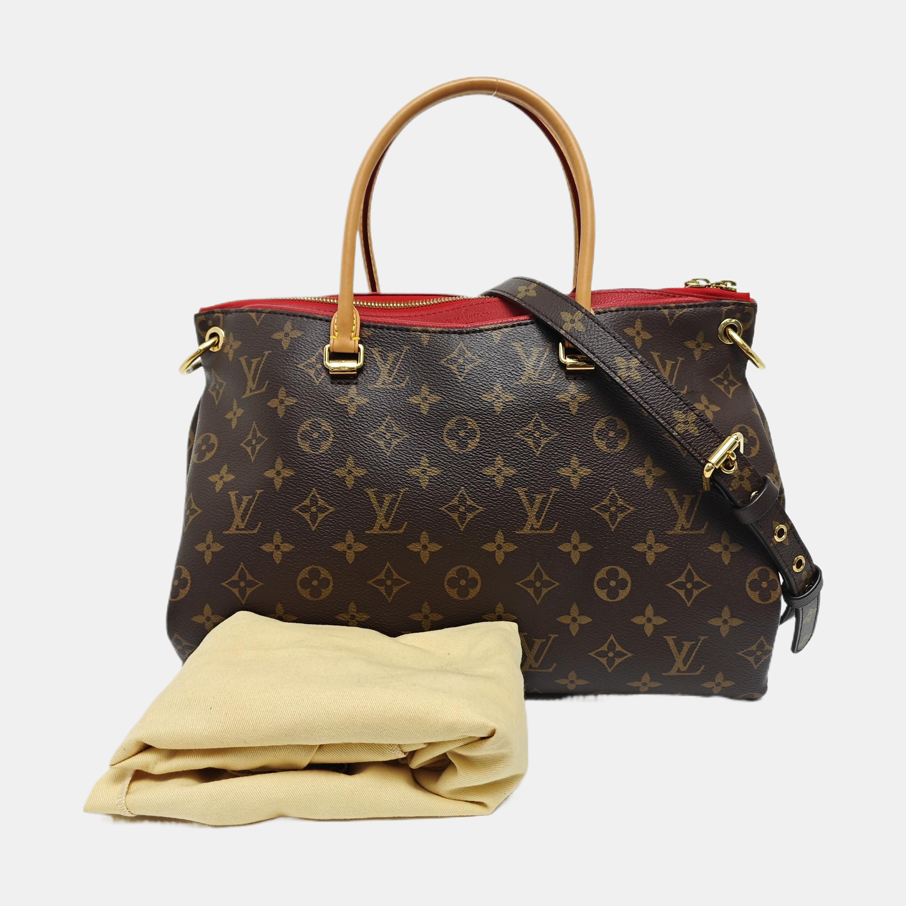 PALLAS MM Monogram Coated Canvas Brown