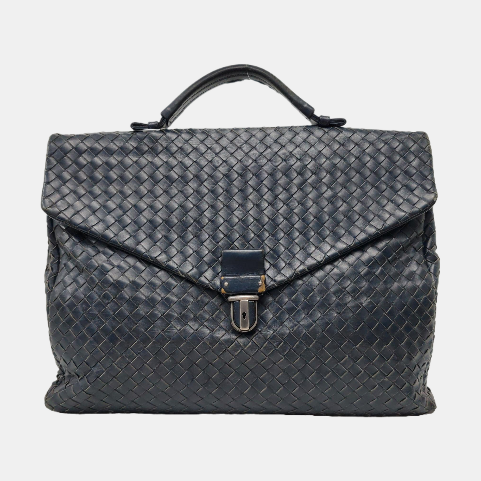 Calfskin Top Handle Bag Blue
