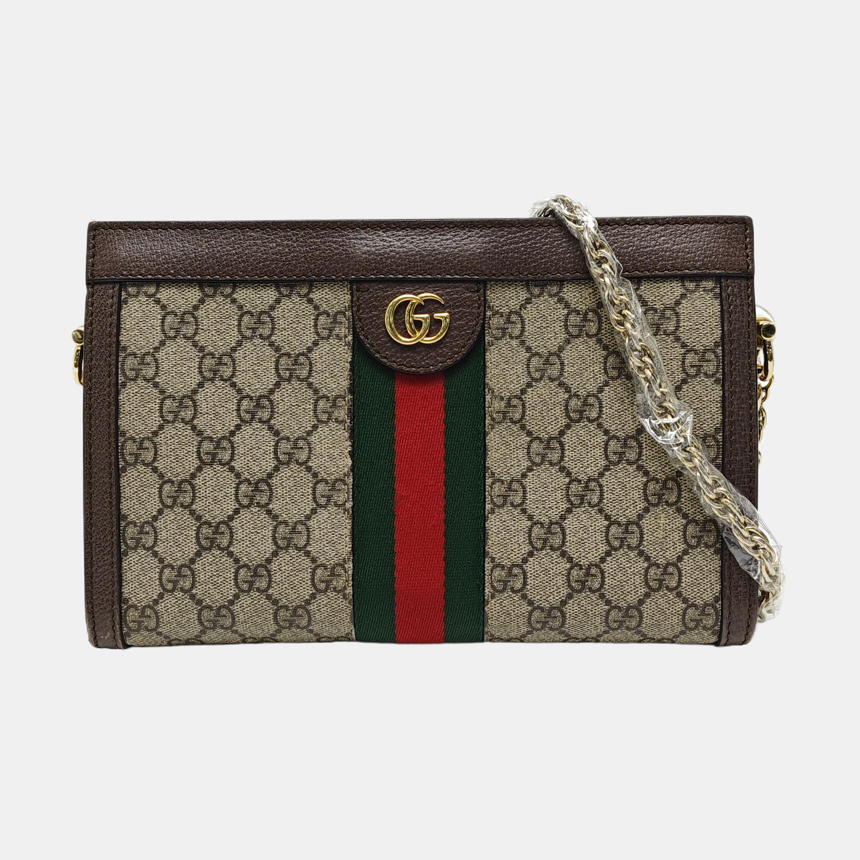 Ophidia Small Monogram Coated Canvas Beige