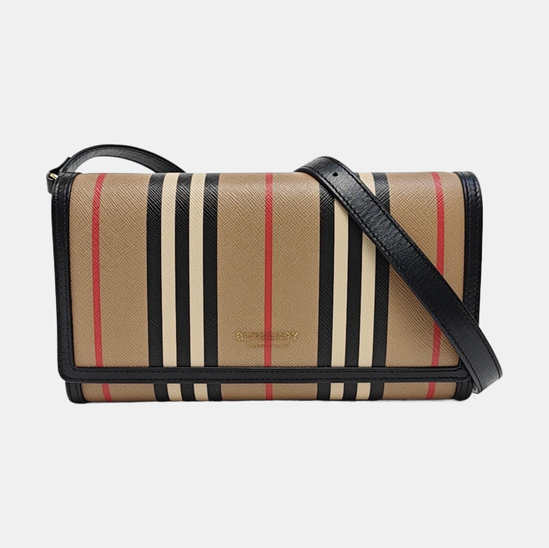 Coated Canvas Shoulder Bag Brown