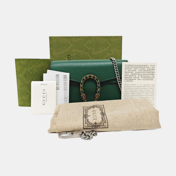 Dionysus Super Mini Calfskin Green
