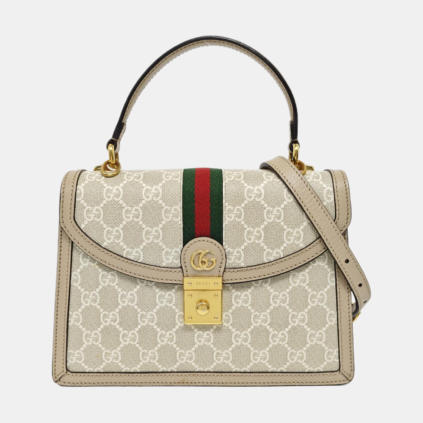 Ophidia Small Monogram Coated Canvas White