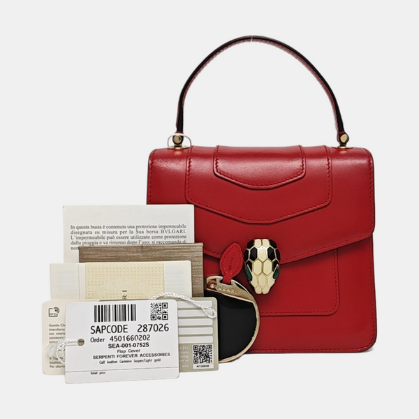 SERPENTI FOREVER Small Quilted Calfskin Red