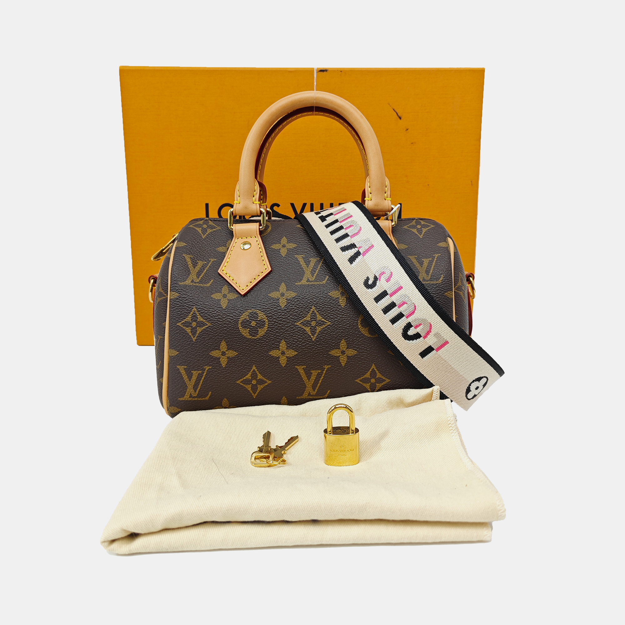 SPEEDY 20 Monogram Coated Canvas Brown