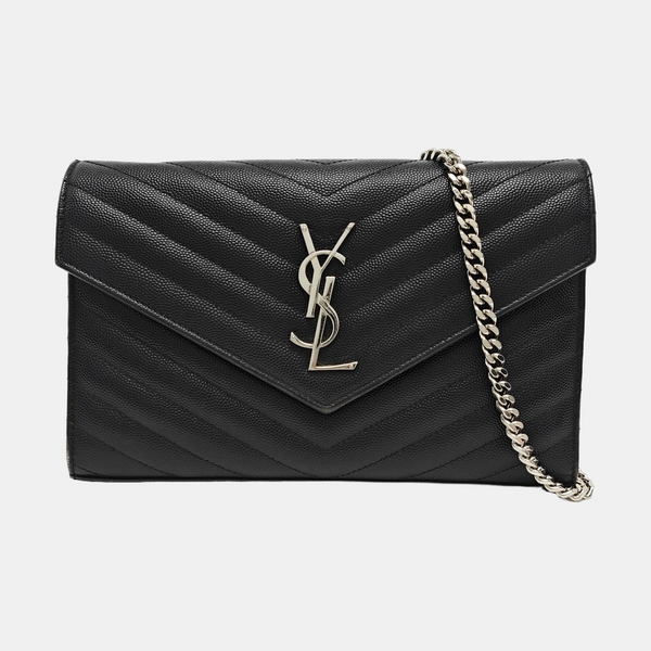 MONOGRAM Medium Chevron, Quilted Calfskin Black