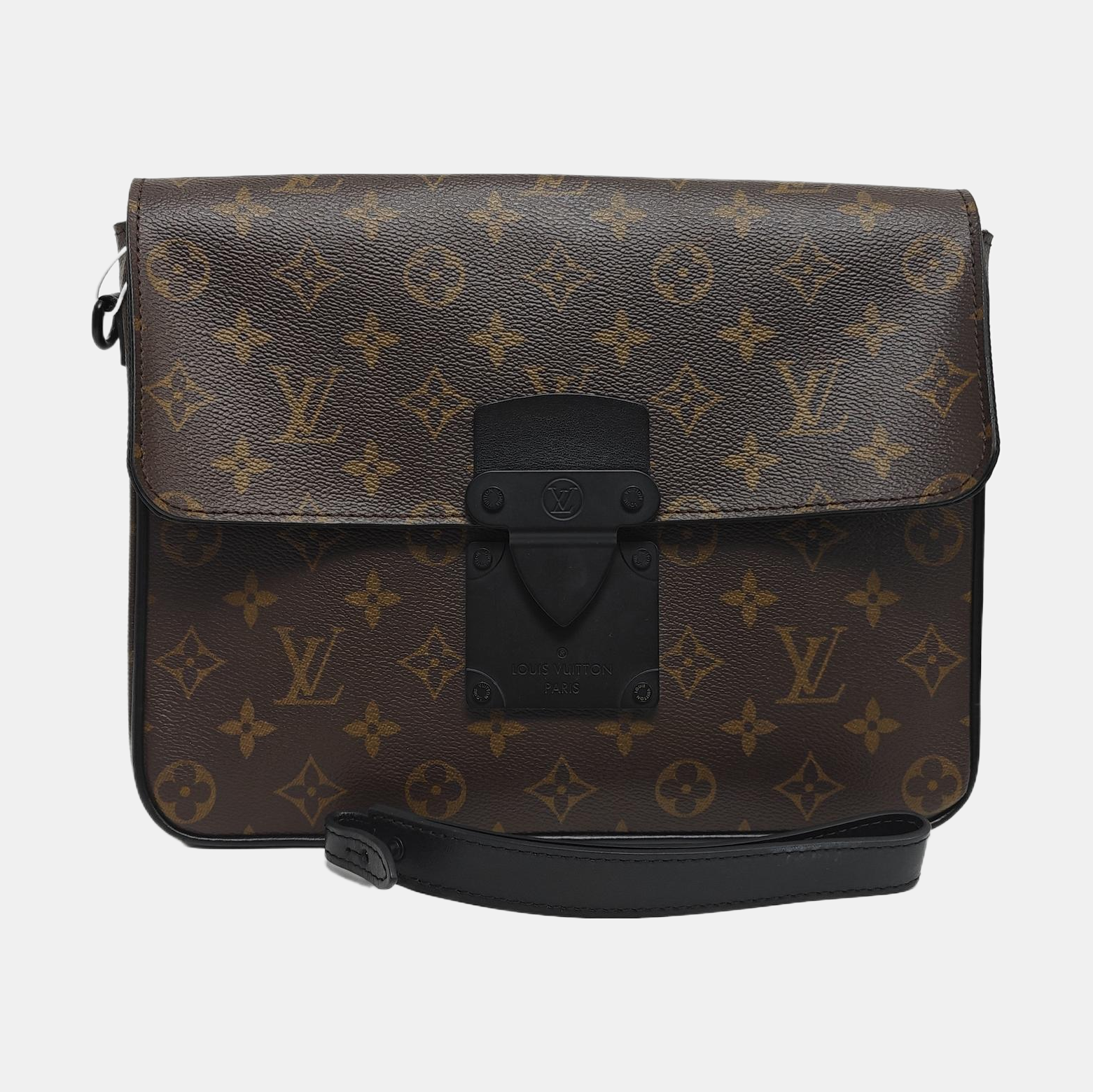 S LOCK Monogram Coated Canvas Brown