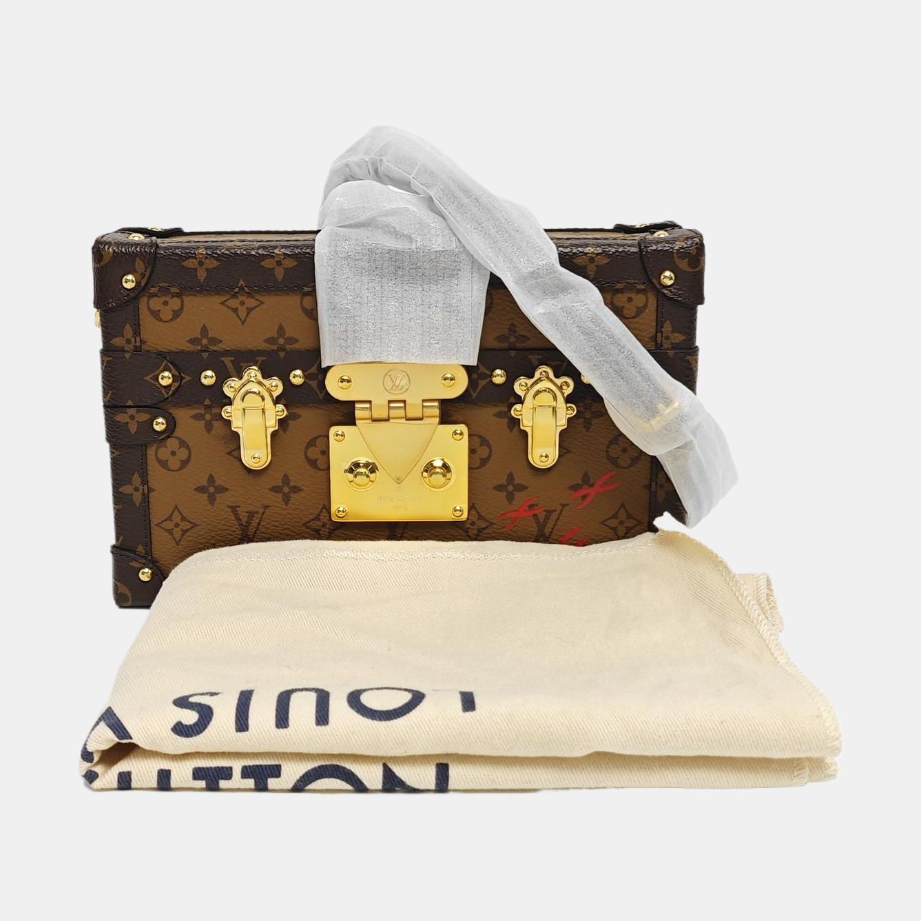 PETITE MALLE Monogram Coated Canvas Brown