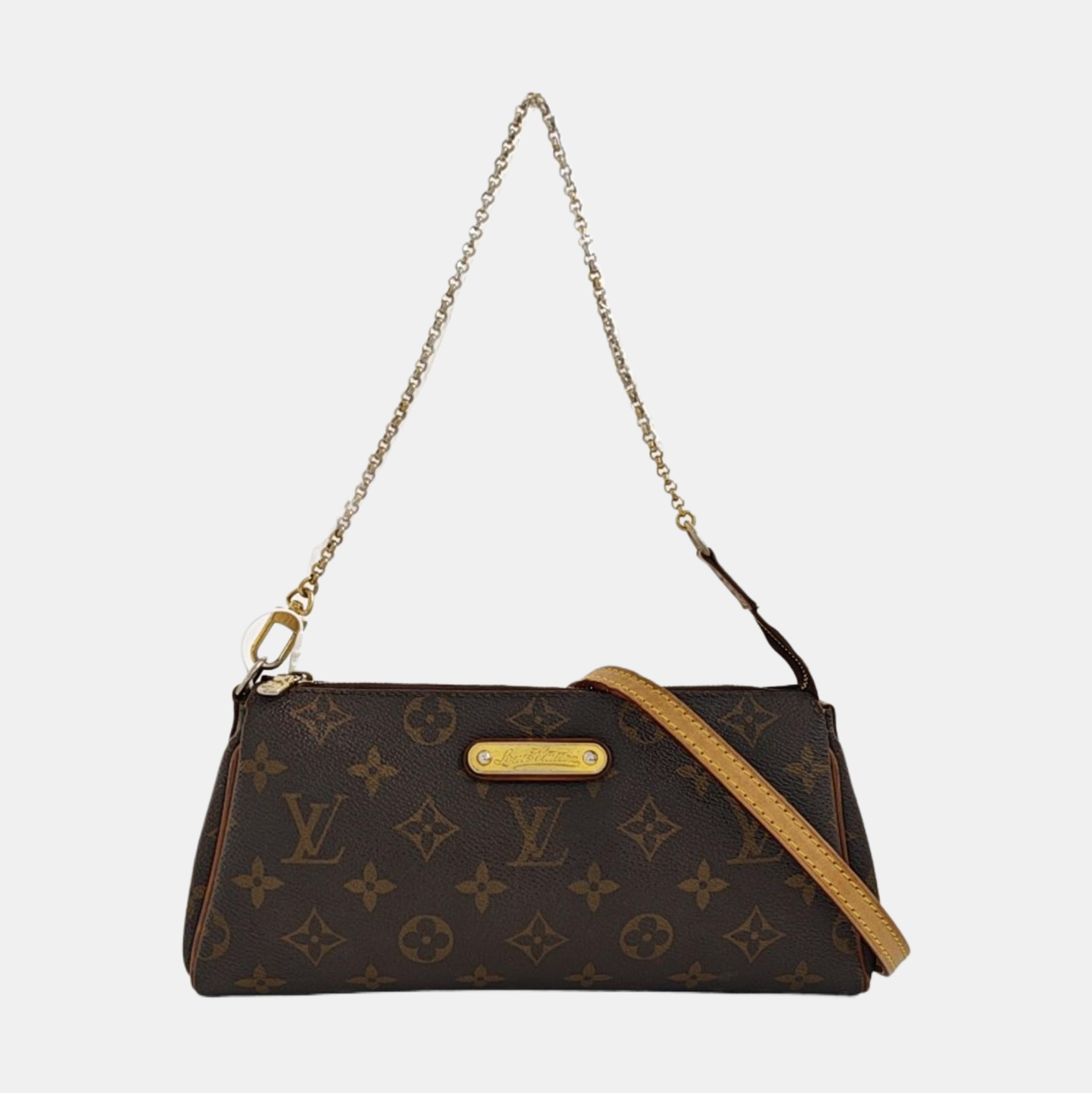 Pochette Eva Monogram Coated Canvas Brown