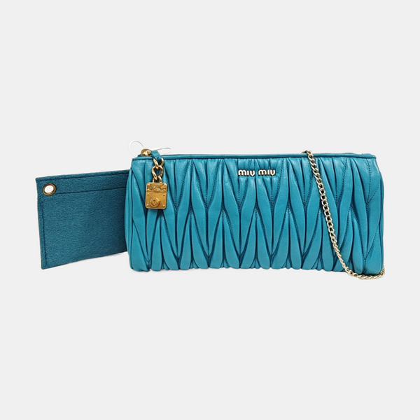 Matelassé Quilted Lambskin Blue
