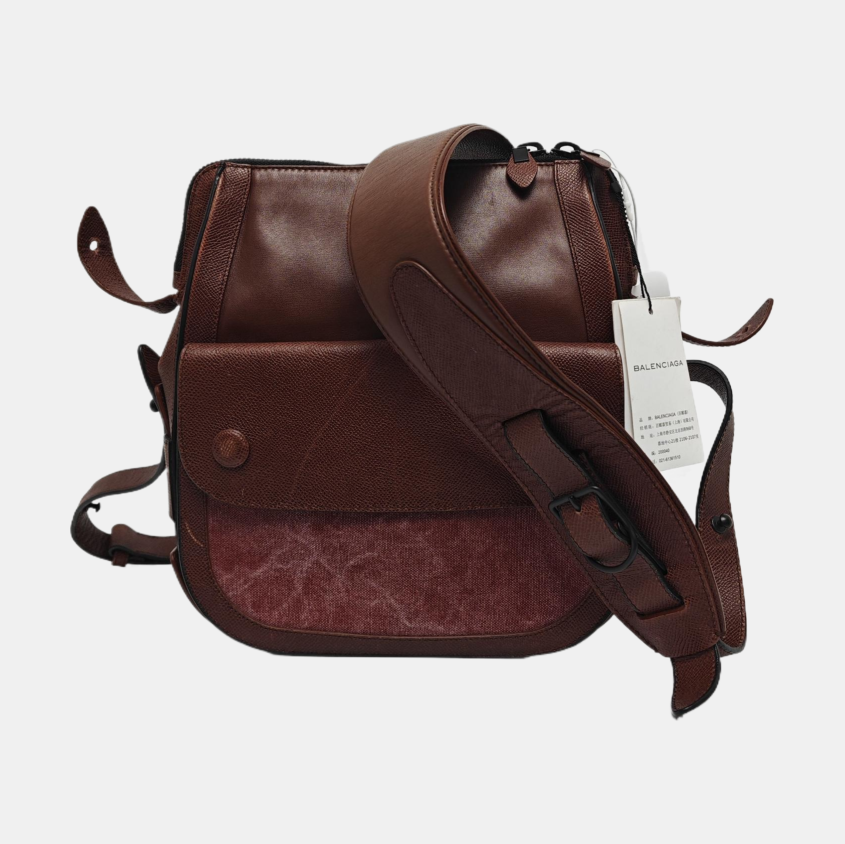 Calfskin Crossbody Bag Brown