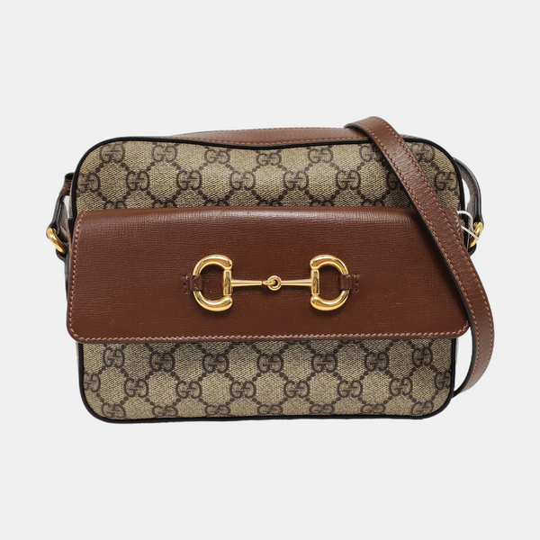 Authenticated pre-owned  Horsebit 1955 Small Coated Canvas Beige - Crossbody Bag at Looply