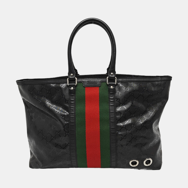 Rania Monogram Coated Canvas Black