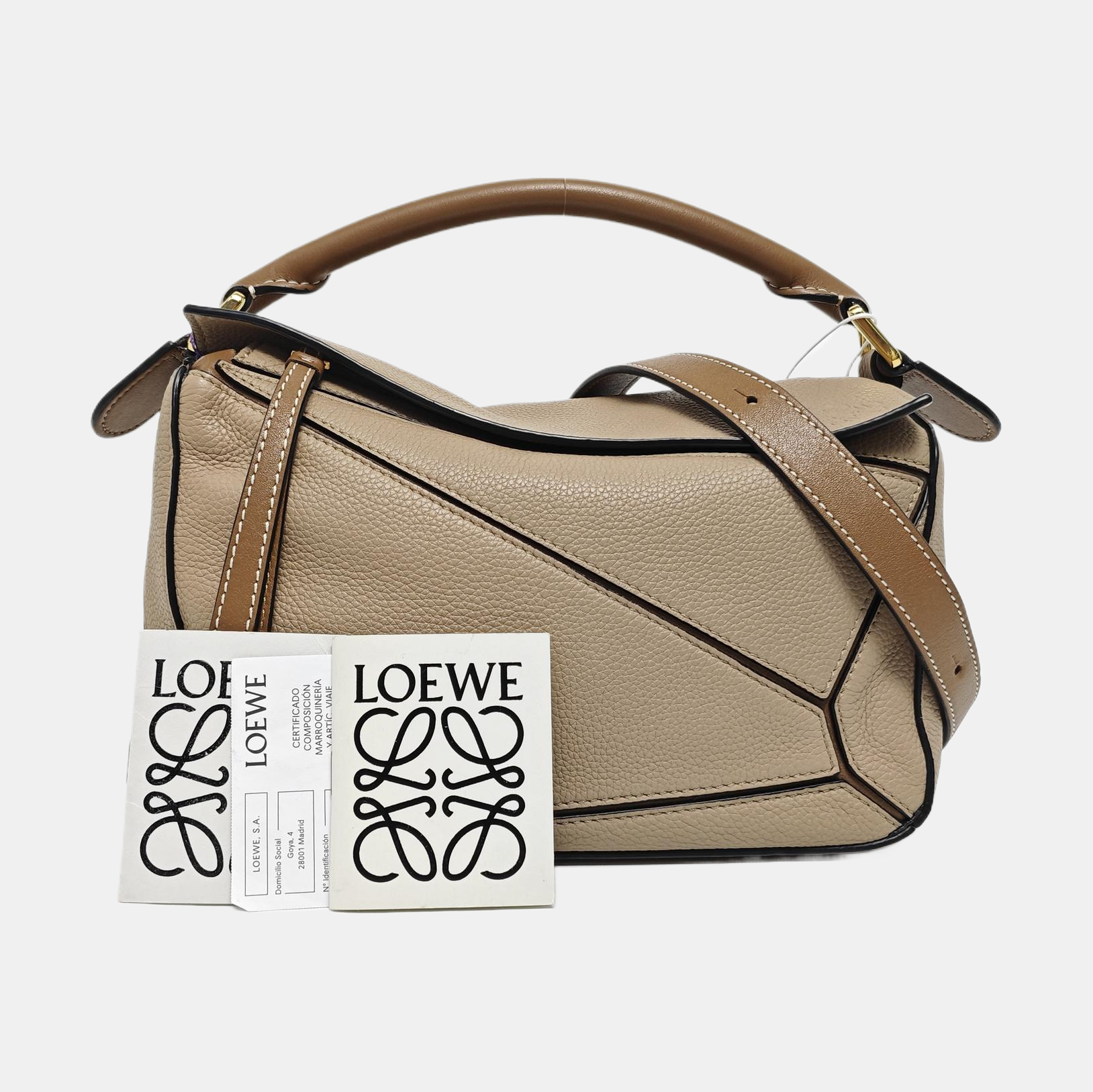 Puzzle Small Calfskin Beige