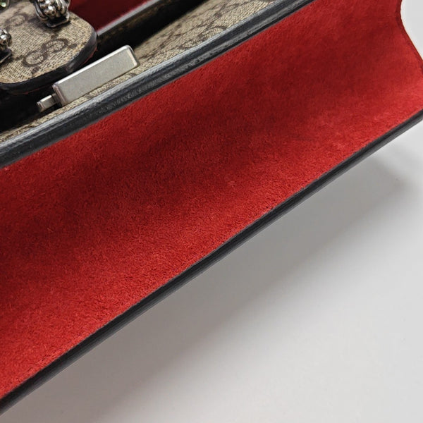 Dionysus Small Monogram Coated Canvas Beige