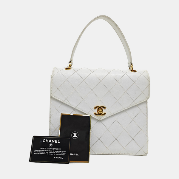 Quilted Calfskin White