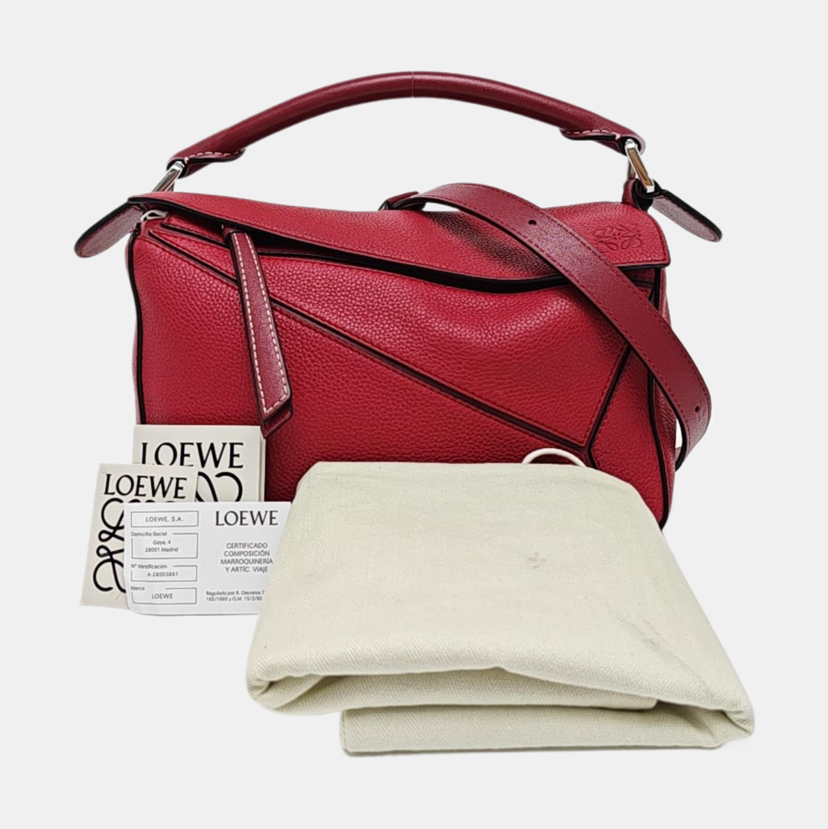 Puzzle Small Calfskin Red