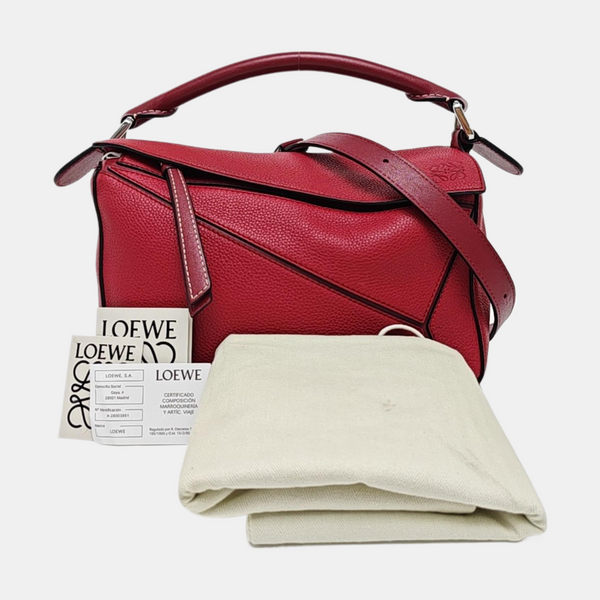 Puzzle Small Calfskin Red