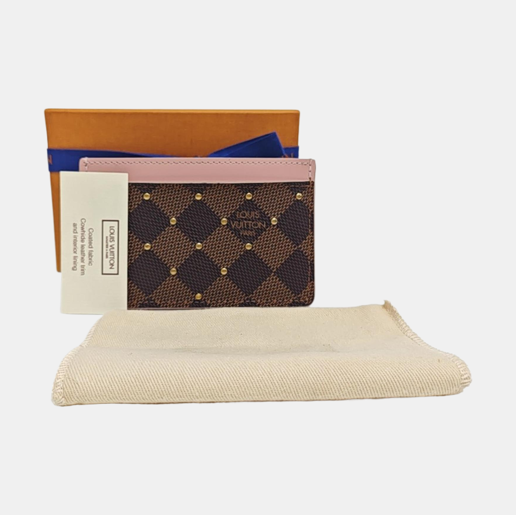 Damier Ebene Coated Canvas Card Holder Brown