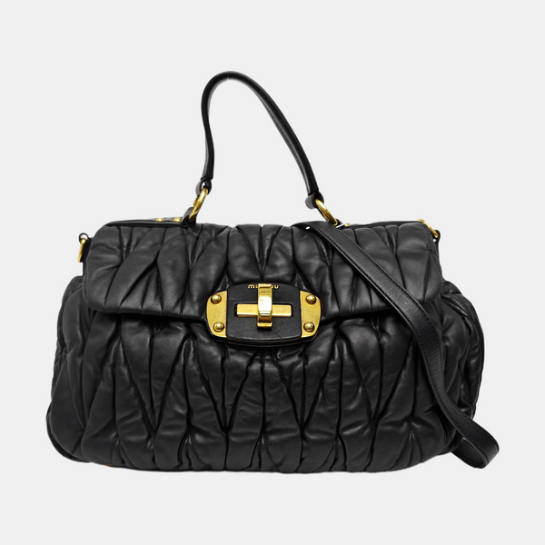 Quilted Lambskin Tote Bag Black