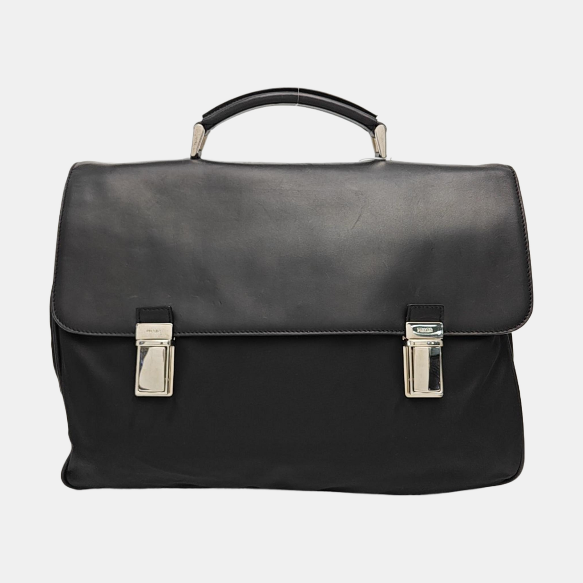 Nylon Top Handle Bag Black