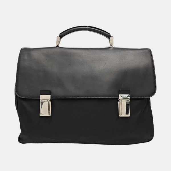 Nylon Top Handle Bag Black