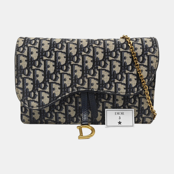 Authenticated pre-owned  Saddle Monogram Canvas Blue - Shoulder Bag at Looply