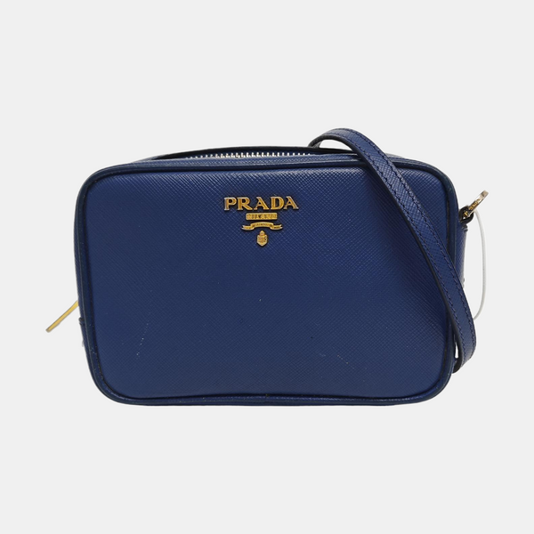Saffiano Calfskin Shoulder Bag Blue