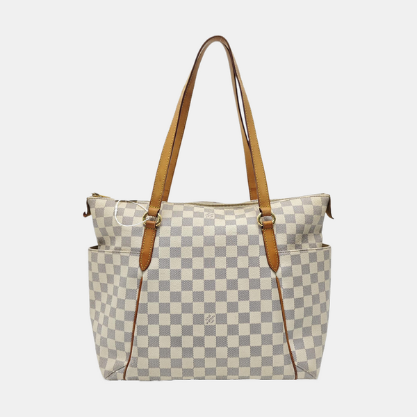 TOTALLY MM Damier Azur Coated Canvas White