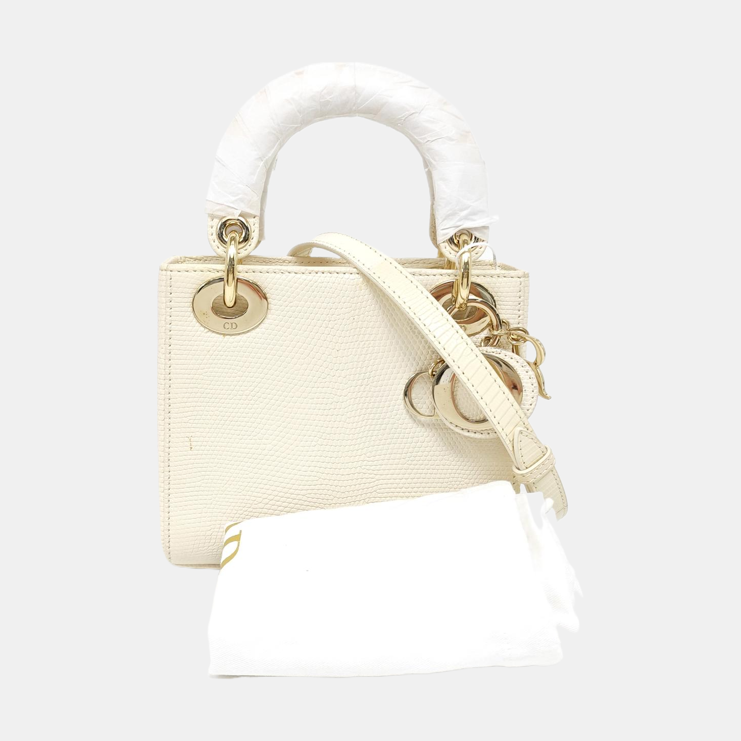 Lady Dior Mini Lizard White